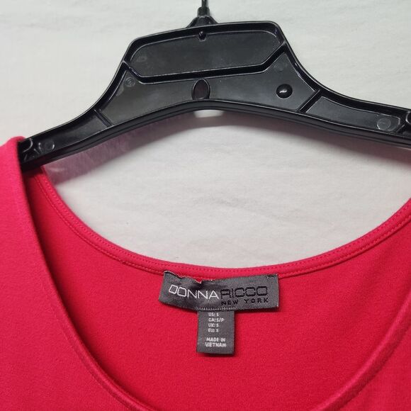 Donna Ricco Women’s Pink Fit & Flare Soft Dance Mini Dress Small BarbieCore - Picture 2 of 6